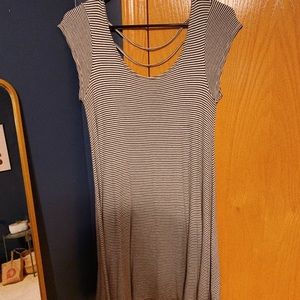 black and white stripe dress